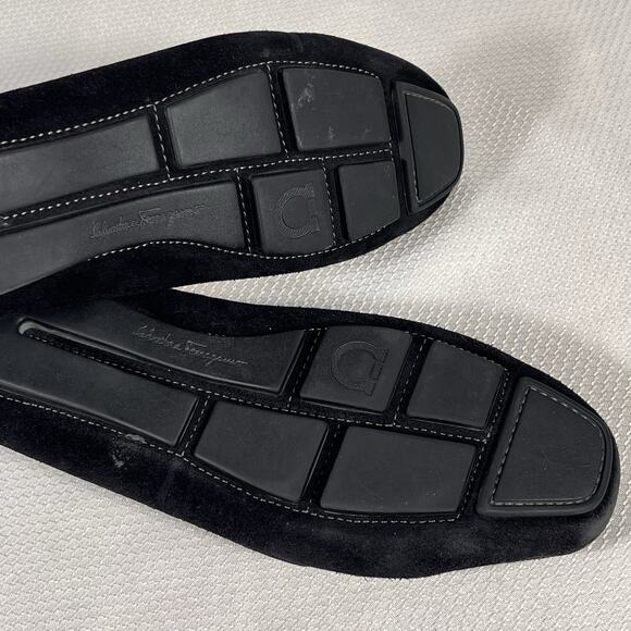 Salvatore‎ Ferragamo Woman’s Black Velvet Sarno Flat Loafer Black Size 5.5 - Picture 11 of 13